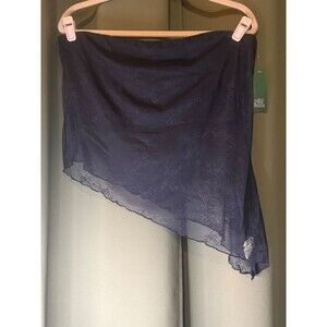 Wild Fable Navy Floral Lace Asymmetrical Hanky Hem Tube Top Strapless XL NEW